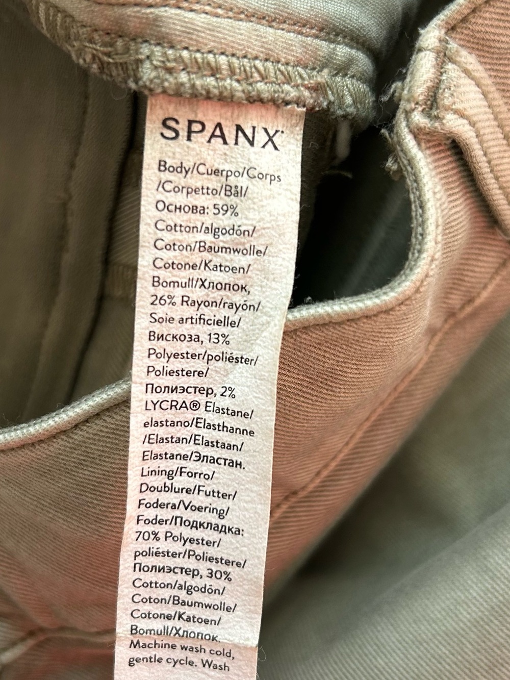 Spanx Stretch Twill Cropped Wide Leg Pant Darkened Olive Small 20312R - Picture 7 of 7